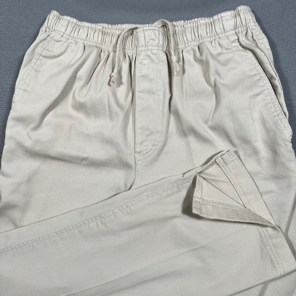 The Territory Ahead Pants Mens Small Beige Cotton‎ Elastic Waist Drawstring